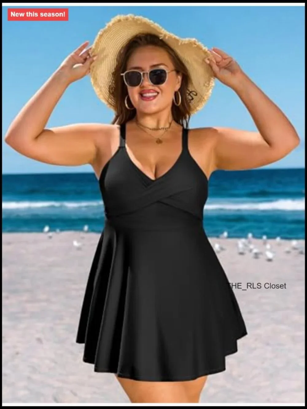 Plus Size Tummy Control V Neck Tankini with Boyshorts